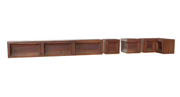 historic palace interior wall panel wood detail set 001 — Descargar