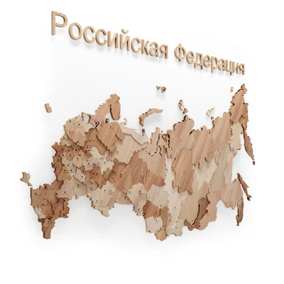 Wooden map of Russia — Ver 6