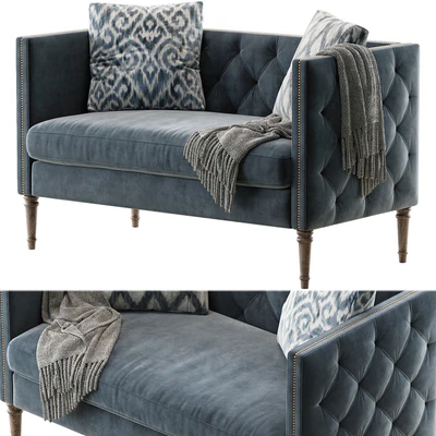 Vanves Chesterfield Settee — Вид 1