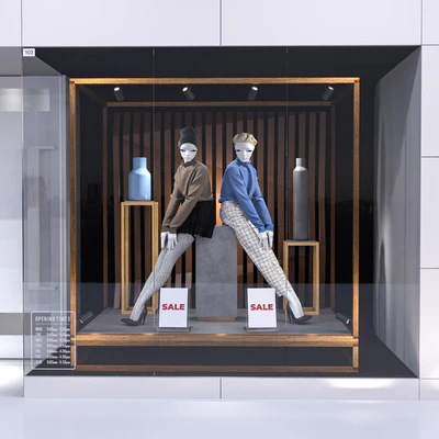 Shop front with female mannequin 001 — Вид 1
