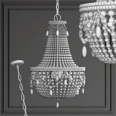 Chandelier RH Anselme White Wood Large Chandelier — Ver 2