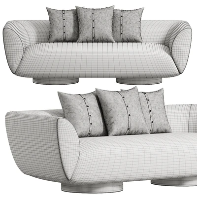 Wooden Pedestal Sofa — Ver 4
