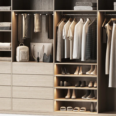 Basic wardrobe made of cabinet furniture with doors — Ver 6