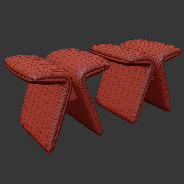 Butterfly stool leather and boucle — Descargar
