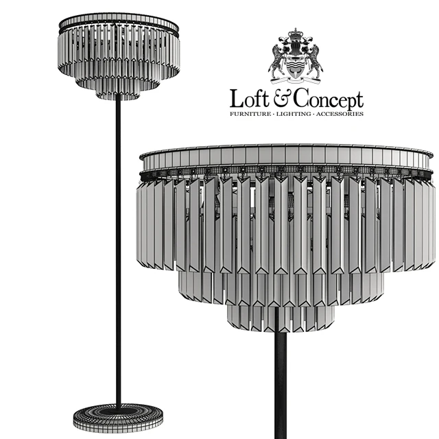 RH 1920S ODEON SMOKE GLASS FRINGE FLOR LAMPS — Descargar