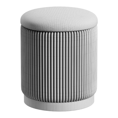 Pouffe with drawer Beatrice Glossy Velor in 4 colors — Ver 4