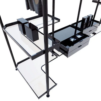 Rimadesio zenit system 02 living-rooms and walk-in closets, Kitchen, Wardrobe Display cabinets and storage, — Ver 3