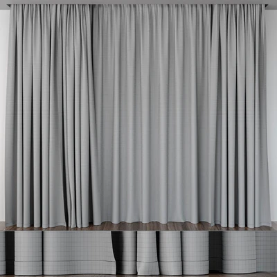 Curtains baked milk and gray-blue 50/50 — Ver 2