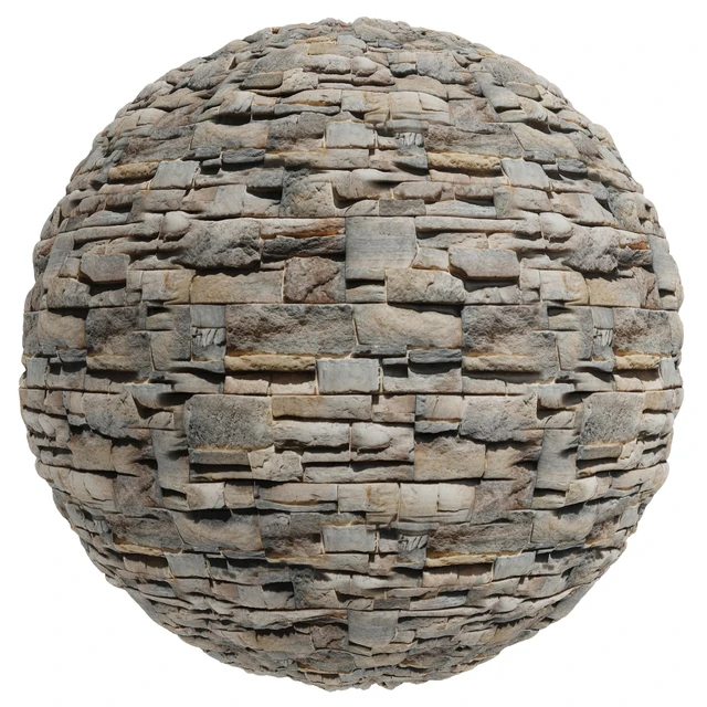 FB596 Exterior Stone Cladding facade | 3MAT | PBR | Seamless — Descargar