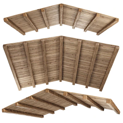 Gable Wooden Ceiling V2 / Ethnic wooden ceiling — Ver 3
