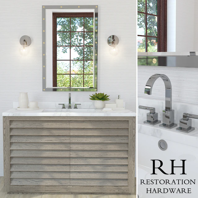 Restoration Hardware Grand Shutter vanity sink (1x) — Descargar