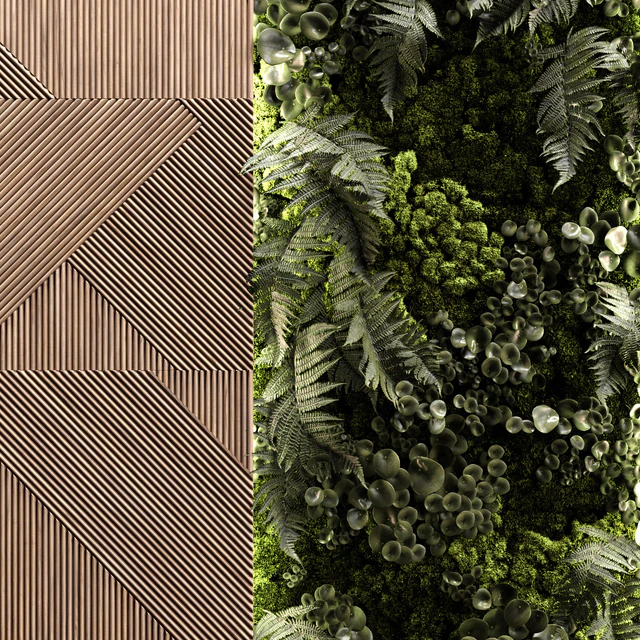 Wooden panels and vertical garden 2 — Скачать