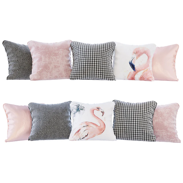 A set of pillows with flamingo 02 prints (Pillows flamingo 02 YOU) — Descargar