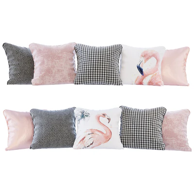 A set of pillows with flamingo 02 prints (Pillows flamingo 02 YOU) — Ver 1