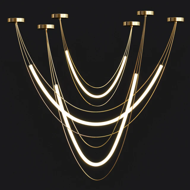Geometric LED Line Chandelier 2 — Descargar