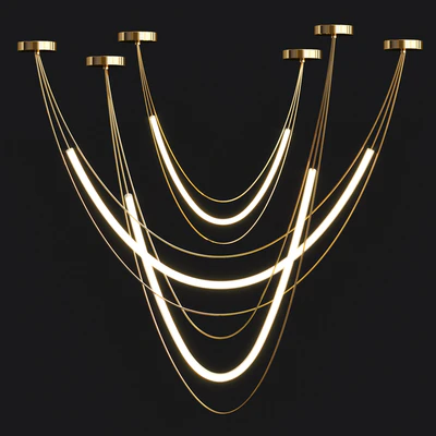 Geometric LED Line Chandelier 2 — Ver 1