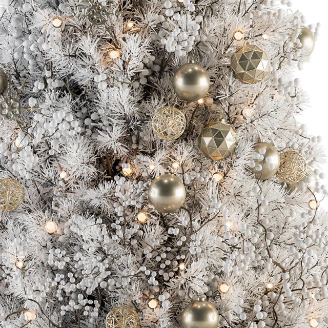 Christmas Decoration 14 - Christmas White and Gold Tree with Gift — Download