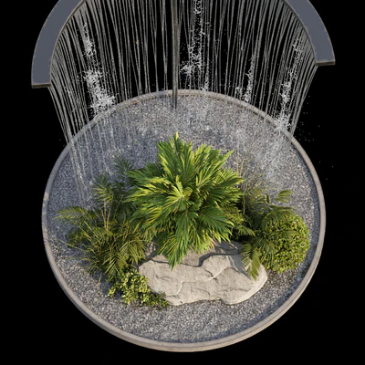 Waterfall fountains and plant 07 — Вид 5