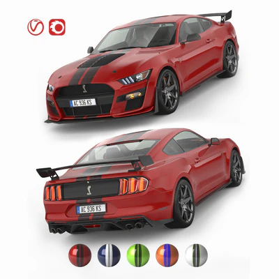 Ford Mustang Shelby GT500 2020 with HQ Interior — Ver 1