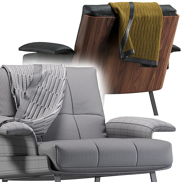 Daiki armchair by Minotti 2 version — Скачать