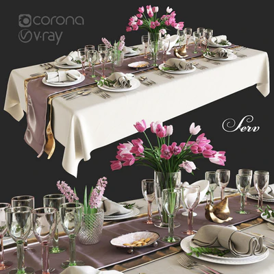 Table setting with flowers — Ver 1