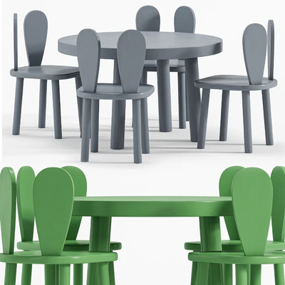 Rabbit Chair Wooden Kids Table By Etsy — Ver 3