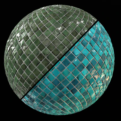 Teal Tile PBR Material-13 — Вид 1