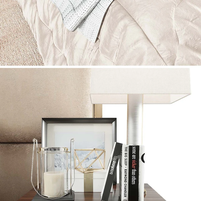 Modern bed whith knite plaid — Descargar