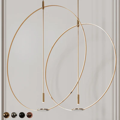 Giustini and Stagetti MAGNIFIER CEILING LAMP Gold, Black, Chrome, Bromze — Ver 5