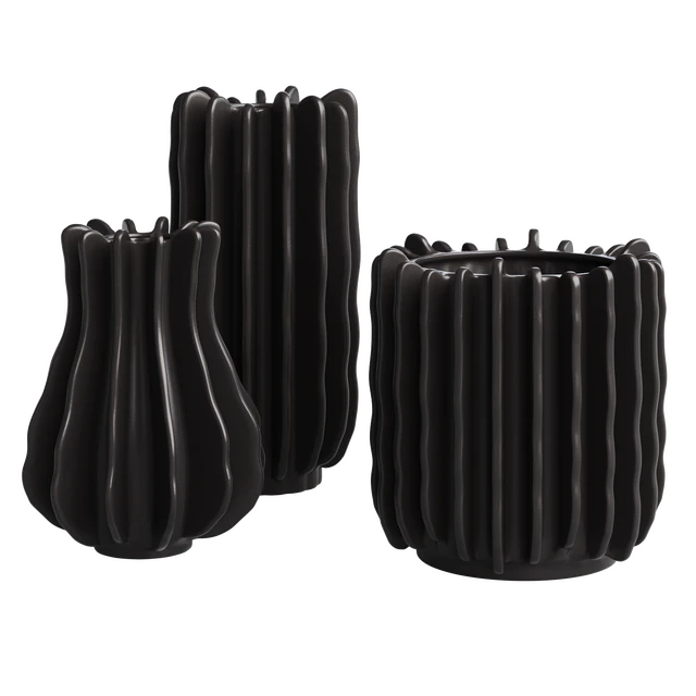 Stoneware vase, plant pot, bowl and candle holder set H&M Home — Descargar