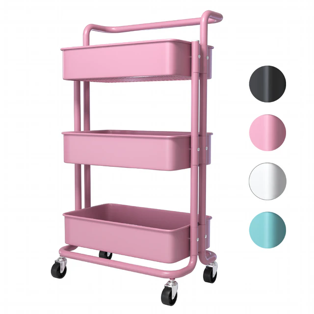 SPOWAY. Bookcase on wheels, trolley organizer for storage — Descargar