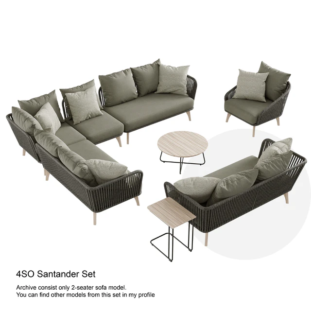 Outdoor garden wicker woven 2-seater sofa 4so santander — Скачать
