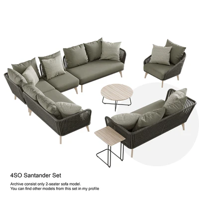 Outdoor garden wicker woven 2-seater sofa 4so santander — Вид 4