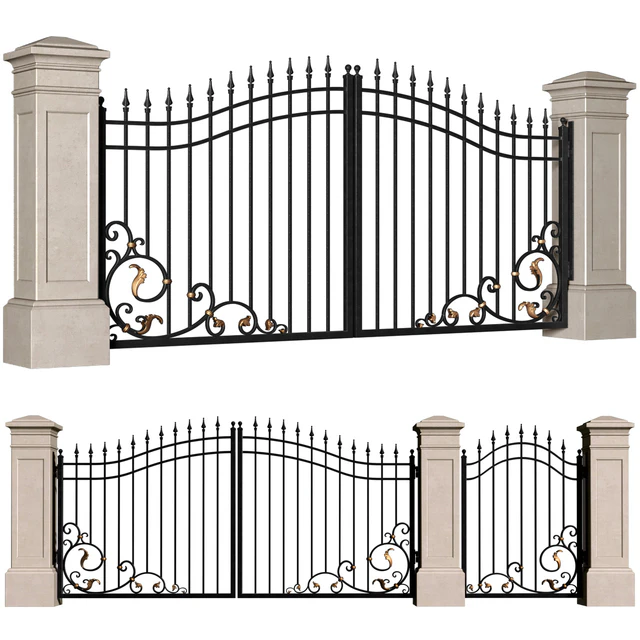 Кованые ворота в классическом стиле.Entrance Driveway Iron Gates Fence — Скачать