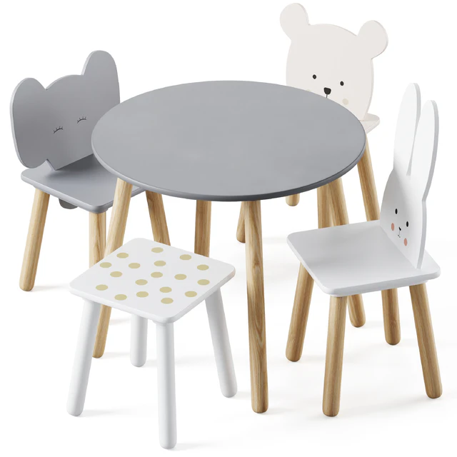 Table and Animal Kids Chair by jabadabado — Скачать