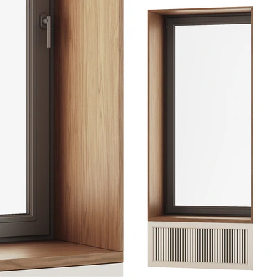 Plastic window with wooden slope — Ver 6