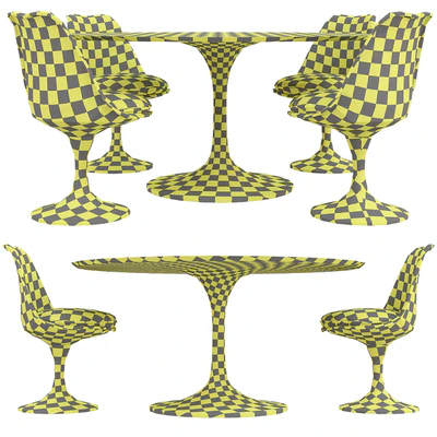 Saarinen tulip table chairs — Ver 6
