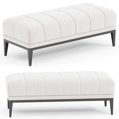 Eichholtz Aurelio White Tufted Upholstered Bench — Вид 1