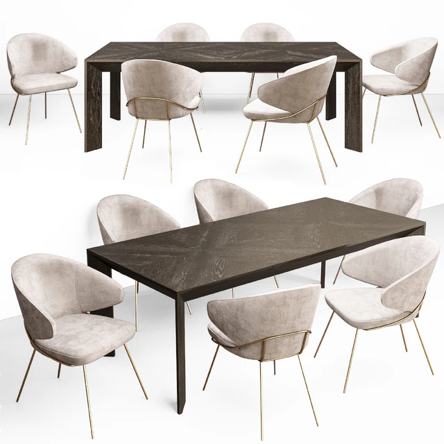 Eichholtz Tremont Table and Kinley Chair Set — Descargar