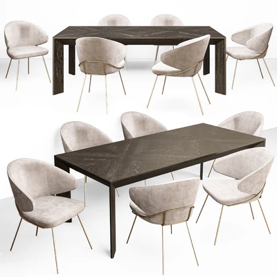 Eichholtz Tremont Table and Kinley Chair Set — Ver 1