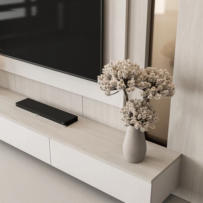 TV Wall Beige and Gold - Set 147 — Ver 5