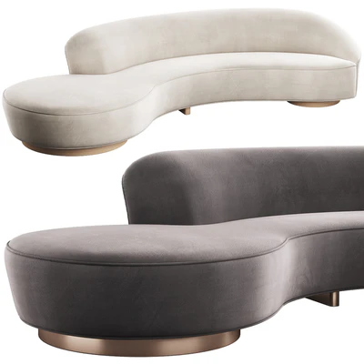 005 Serpentine sofa with arm by Vladimir Kagan — Ver 1