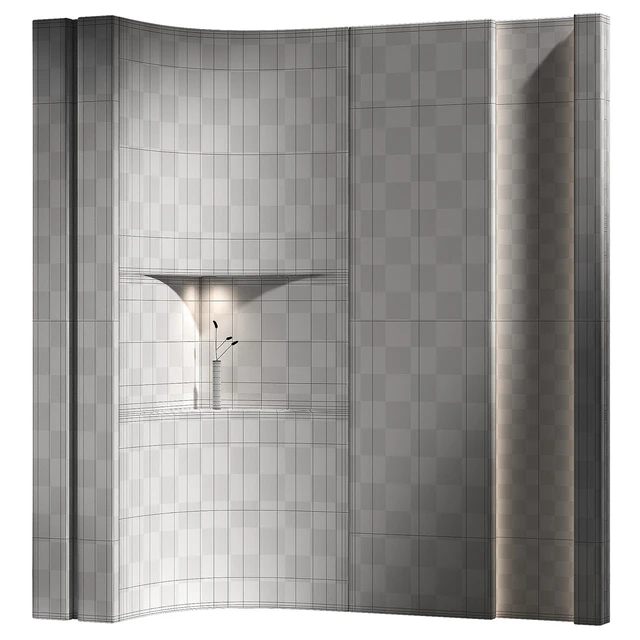 Wall panels 7 - corner niche. Plaster and wood partition. — Скачать
