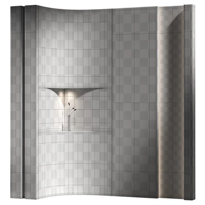 Wall panels 7 - corner niche. Plaster and wood partition. — Вид 3