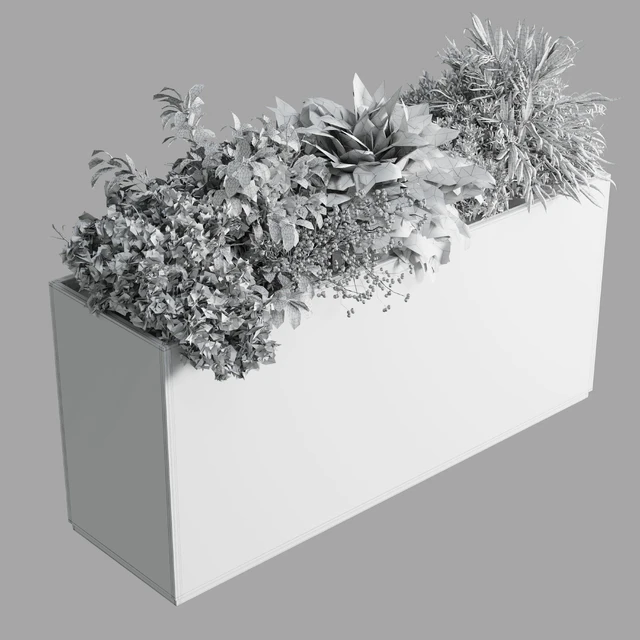 plastic box plants on stand - set indoor plant 389 — Скачать