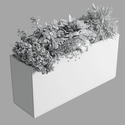plastic box plants on stand - set indoor plant 389 — Вид 6