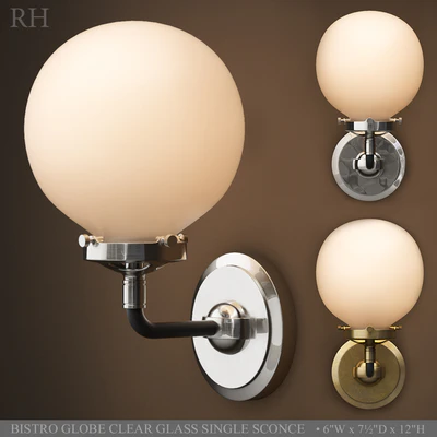 BISTRO GLOBE CLEAR GLASS SINGLE SCONCE — Вид 1
