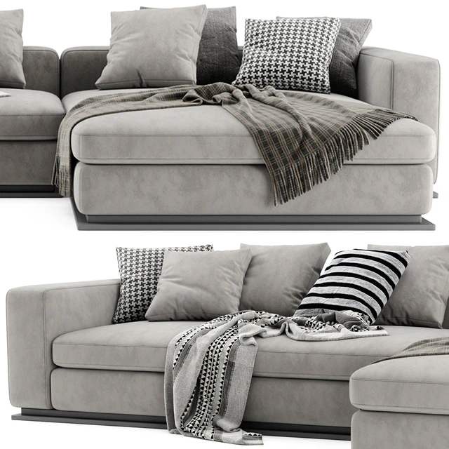 Minotti Leonard Chaise Longue Sofa — Descargar