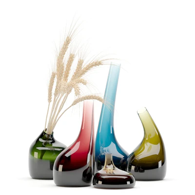 Decorative Glass Vase & Wheat — Вид 1