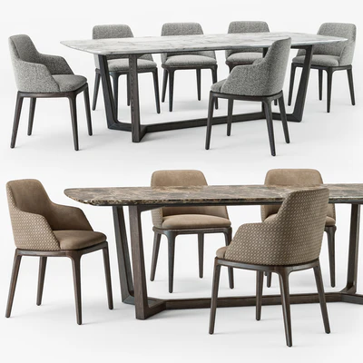 Grace armchair concorde table set — Ver 1